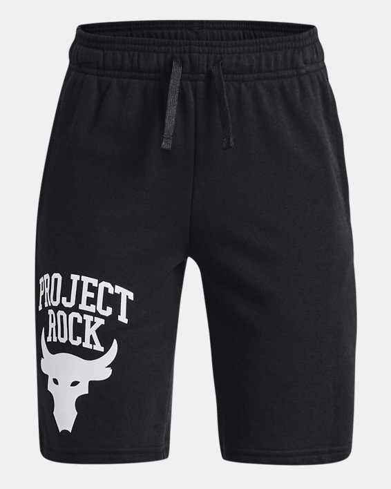 Boys' Project Rock Terry Brahma Bull Shorts in Black image number 0